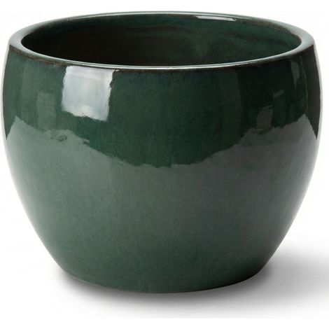 Provencelia Pflanzkübel Romulus Ø42 cm Höhe 30 cm frostbeständig, keramisch, handgefertigt, Jade (1/5)