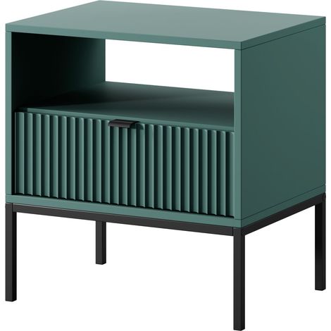 Comodino: 1 cassetto, labrador, Nero, 54 x 56 x 39 cm, maniglie nere (1/5)