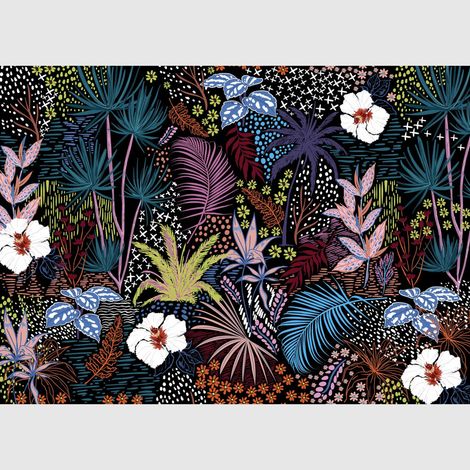 Papier peint intissé - Croquis tropical - 375x270 cm