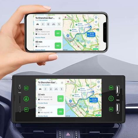 New 5-inch car MP5 player with Bluetooth music, high-definition video display, reversing camera, and multi-functional car radio. (1/5)