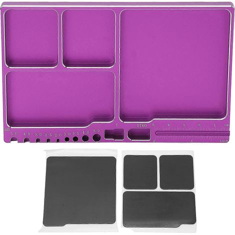 Magnetischer Schraubenhalter aus Aluminiumlegierung, universelle Magnetablage für RC-Reparaturen, mit Klebepad (1/5)