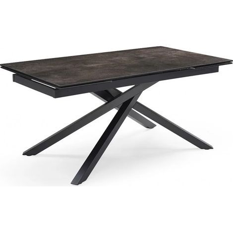 Table extensible 160/240 cm céramique gris vieilli pied torsadé - MAINE 05 (1/5)