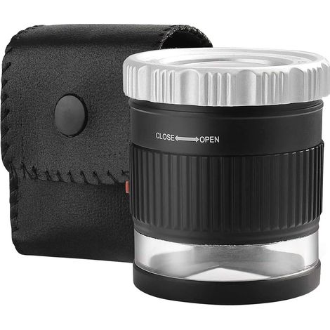 Loupe 30X avec lumière LED 6, longueur focale réglable pliable (1/4)
