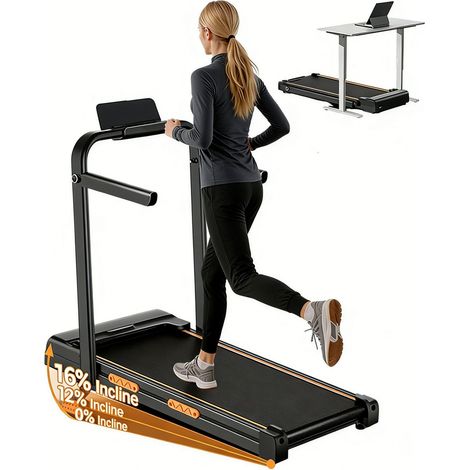 Tapis roulant, 12 programmes prédéfinis, capacité de poids de 150 kg, inclinaison de 16 %, moteur de 2,5 CV, vitesse de 10 km/h (1/5)