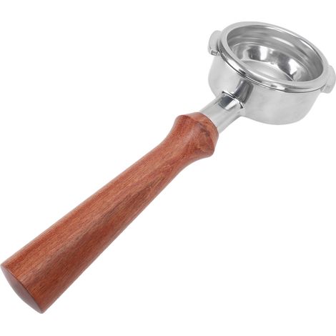 58-mm-Ersatz-Siebträger ohne Boden, Edelstahlgriff, schräger Ohrfilter für NOWWA Kaffeemaschine Typ F, brasilianisches Rosenholz (1/5)