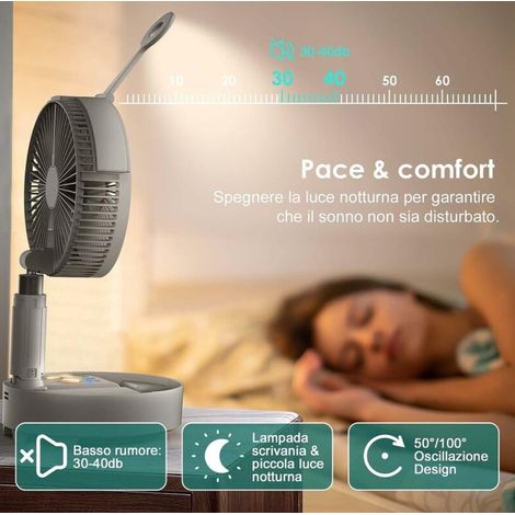 Ventilateur télescopique pliable portable avec ventilateur de circulation d'air pliable silencieux USB télécommandé (1/4)