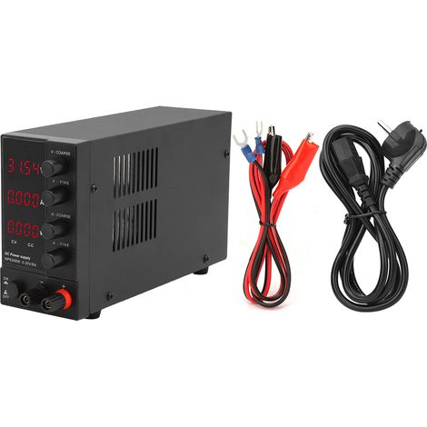 Alimentation stabilisée DC réglable 3 chiffres NPS306W, test fixe, prise UE 115/230V, source de tension précise pour laboratoire et atelier. (1/5)