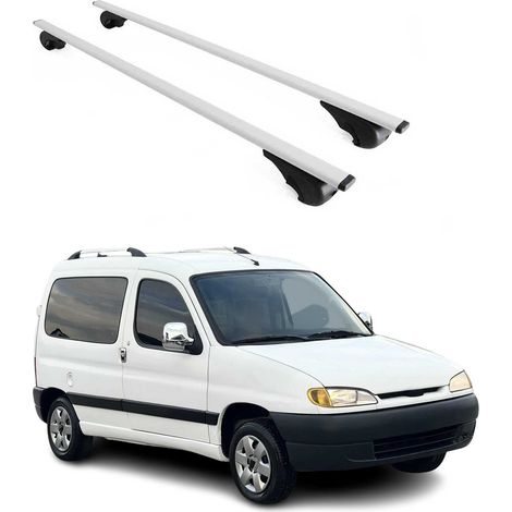 OMAC Dachträger Querträger für Peugeot Partner mk1 1996-2008 – Abschließbar – Max. 75 kg – 2 Stangen Stahl Silber (1/5)