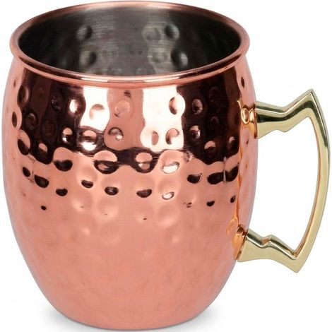EXCELLENT mug acero inoxidable moscow mule asa oro 500 ml , Mug de acero inoxidable Moscow Mule con asa dorada 500 ml, un vaso elegante y resistente diseñado para disfrutar de cóct