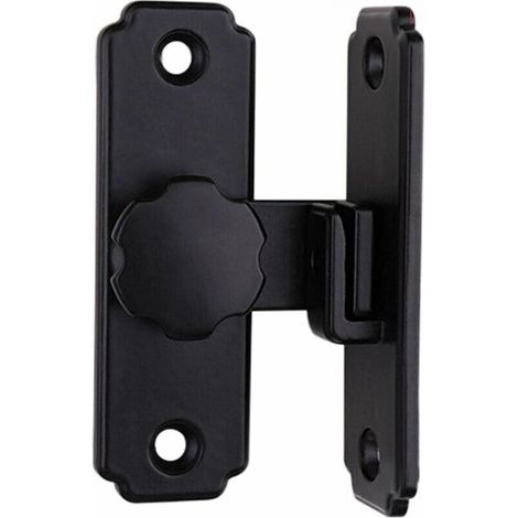 ALLIANDISLoquet de porte de grange, anneau de verrouillage à 90 degrés, loquet de verrouillage coulissant, convient aux portes et fenêtres de cages de grange (noir, dimensions : 81,5 x 45 mm) (1/4)
