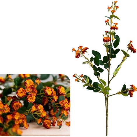 Decoración rosa, seda artificial, para uso en interiores, naranja (1/2)