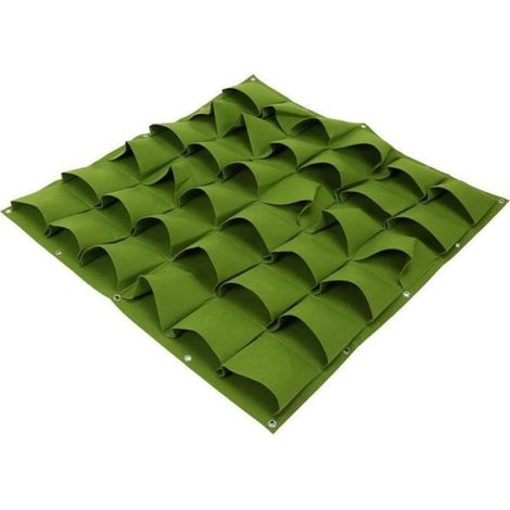 sacs de culture verticaux 36 poches suspendues sacs de plantation de jardin mur extérieur jardinière verticale vert