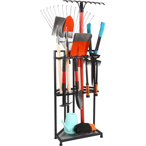 Rack d'Angle Outils Jardin, Acier Robuste pour Garage (1/5)