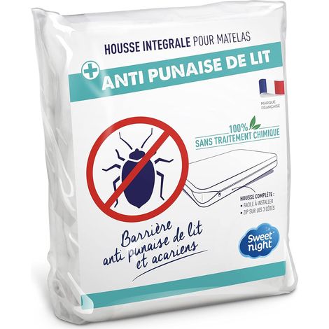 Housse intégrale Matelas 140x190 cm Anti-Punaise de lit et Anti-acariens Rénove Matelas Fermeture à glissière sans Traitement Chimique EP. jusqu'à 20 cm (1/5)