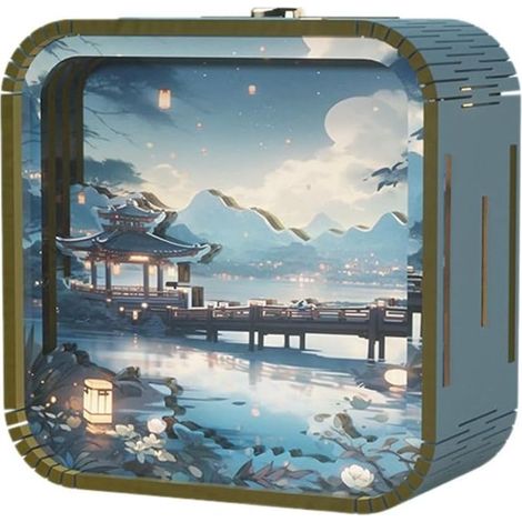 Lumières D'Ambiance Stéréo en Bois à Faire Soi-Même, Tactiles à la Main, Cadeaux de Saison de Remise des Diplômes, Veilleuse, Cadeaux, D (1/5)