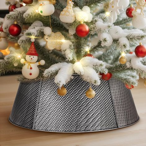Copertura albero Natale metallica decorativa argento 50 cm (1/5)