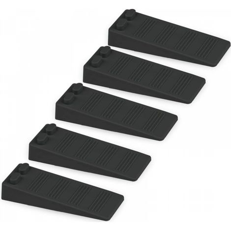 5 pièces (49,31,5 cm) cales de porte en caoutchouc souple noir, blocs antidérapants à hauteur réglable, protections de sol et de mur (1/5)