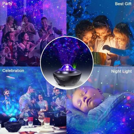 Projecteur de Veilleuse - Lampe LED Étoile - Bluetooth - Télécommande - 12 Modes Multicolores (1/4)