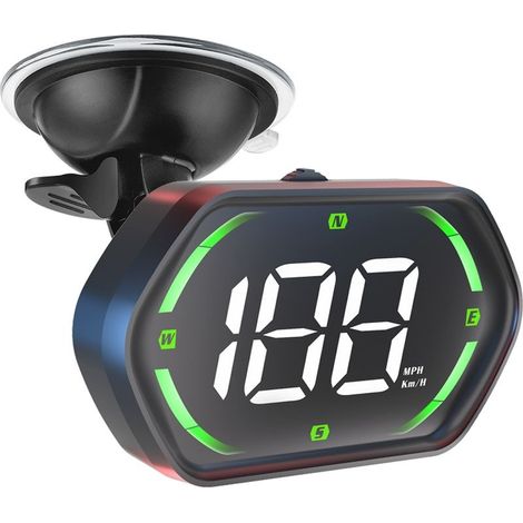 Affichage haute universel pour voiture, compteur de vitesse GPS avec commutateur MPH/KMH, alarme de survitesse, réglage automatique de la luminosité, Plug and Play pour tous les véhicules, vert (1/5)