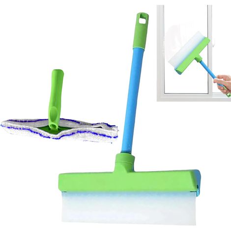 Abzieher fürs Badezimmer Silikonabzieher für Fenster und Duschwände, Schaberreiniger für Haushalt, Küche, Bad, Wände, Böden, Auto, 43,5 x 29,5 cm, Blau und Weiß (1/4)