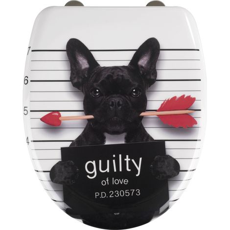 WENKO Premium WC-Sitz Guilty Dog Duroplast, mit Absenkautomatik
