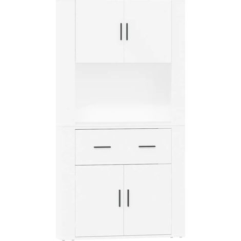 Credenza buffet cassettiera mobile contenitore organizer cucina soggiorno soggiorno legno multistrato bianco 020032783