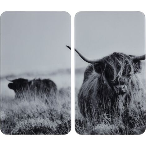 Lot de 2 Plaques de protection universelle en verre trempé Highland Cattle (1/5)