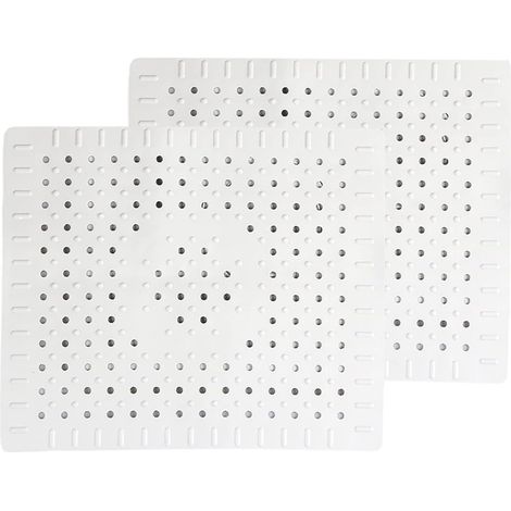 Set mit 2 rutschfesten Spülbeckenmatten, 31 x 26 cm, weiß