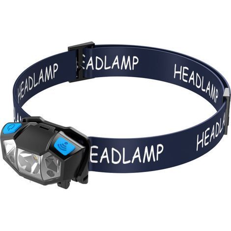 Powerful LED Headlamp, USB Rechargeable Motion Detection Ultra Bright Waterproof Adjustable Flashlight (1/5)