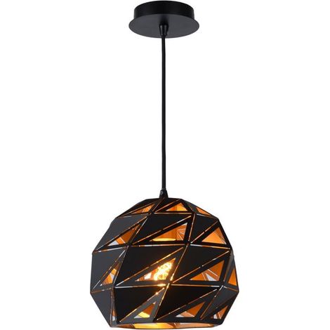 Lampada a sospensione Lucide Malunga nera Ø25 E27 metallo (1/5)