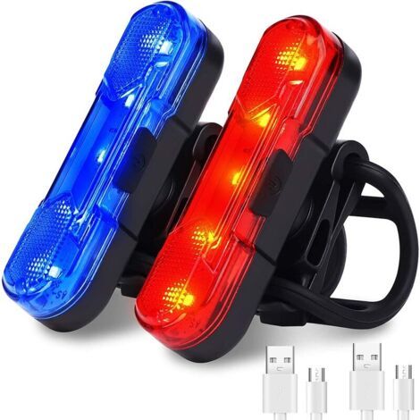 2 Pack USB Rechargeable Bike Tail Light Waterproof with 4 Lighting Modes for Cycling Safety (1/5)