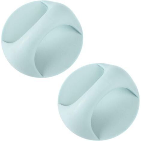 Packung mit 2 selbstklebenden Schubladengriffen für Schränke, 8,5 cm Durchmesser, blaue Klebeknöpfe