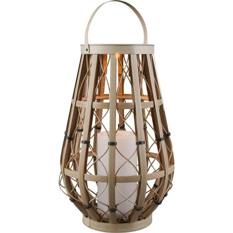 Trio Lighting Lámpara solar estilo boho-chic VINTO beige claro 0,2W LED 2700K efecto llama IP44 (1/4)