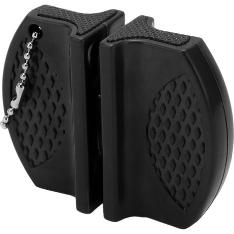 Affûteur de couteaux portable mini multifonction double face pour usage extérieur noir (1/5)