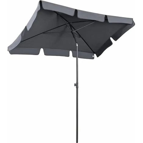 Ombrellone Rettangolare Da Giardino Parasole Per Balcone Con Inclinazione Regolabile Anti UV Impermeabile Ombreggiante Per Mare Spiaggia Piscina Terrazzo Facile Trasporto 198 x 125 Cm (Blu) - Colore: 