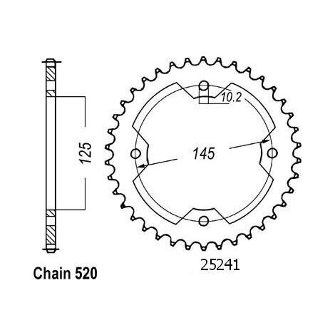 Couronne de transmission Esjot pour Quad Yamaha 450 Yfz S 2004 à