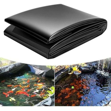 3x4m Bache Bassin, Bâche Bassin Extérieur 0.2mm Epaisseur, Liner Bassin Jardin pour Bassins D'agrément, Bassin a Poisson, Cascade