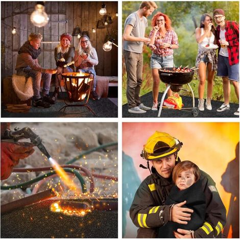 Tapis de Protection pour Barbecue Ignifuge - Grand Tapis de Protection Contre Le feu - Résistant à la Chaleur - pour brasero et poêle - pour l'extérieur (1/4)