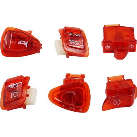 1 set. Color: Red. Material: Plastic. Motorcycle switch button kit. Switch start headlight horn. (1/4)