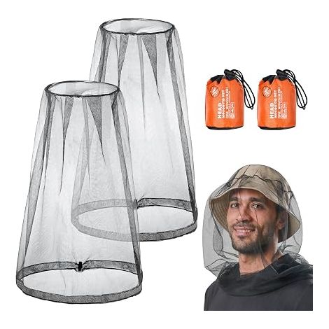 Mosquito Head Net, Mosquito Head Net, Insect Protection Head, Mosquito Head Net, Outdoor Camping, Black (1/5)