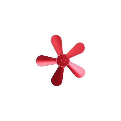 Ventilateur de four à 5 pales, en alliage d'aluminium, pour une meilleure circulation de l'air chaud, compatible avec de nombreux modèles et facile à installer sur la cheminée (rouge). (1/4)