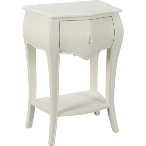 Amadeus - Table de chevet 1 tiroir en bois blanc L48 cm Murano (1/5)