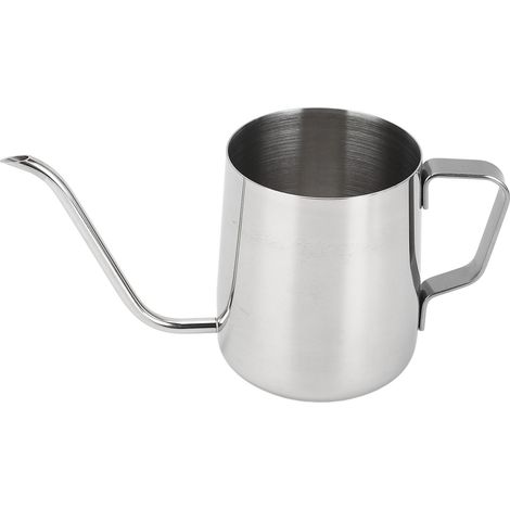 Bouilloire à filtre en acier inoxydable de 350 ml avec bec verseur en col de cygne, idéale pour le camping et les voyages en plein air. (1/5)