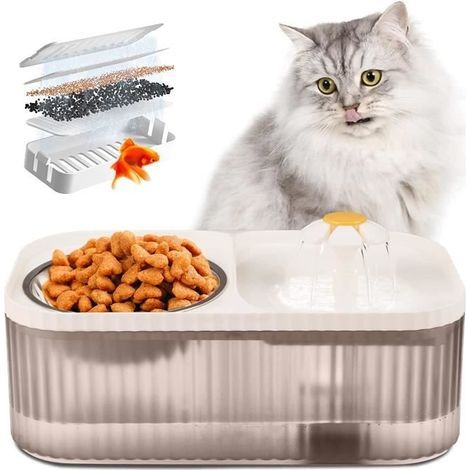 (Weißer) Trinkbrunnen – Unbekannt – 3 l – Geräuschlos – Ungiftiger Kunststoff – Für Katzen und Hunde (1/4)
