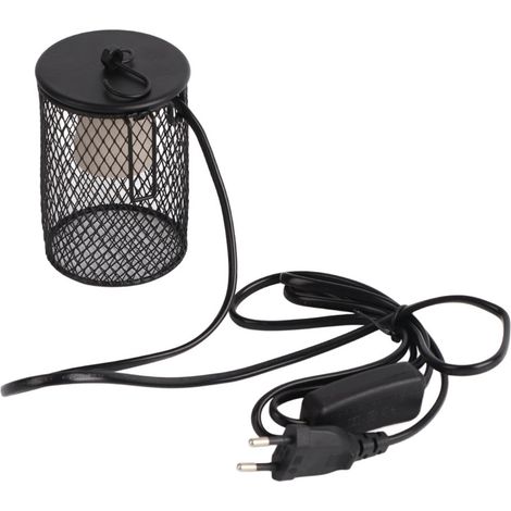 Abat-jour chauffant en céramique Anti-brûlure en métal pour couveuse de poulet Reptile noir (1/5)