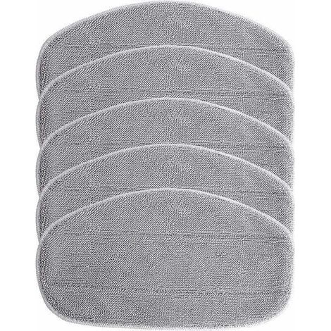 5 housses de rechange compatibles avec le nettoyeur vapeur et balai vapeur Leifheit CleanTenso microfibre, gris (1/5)
