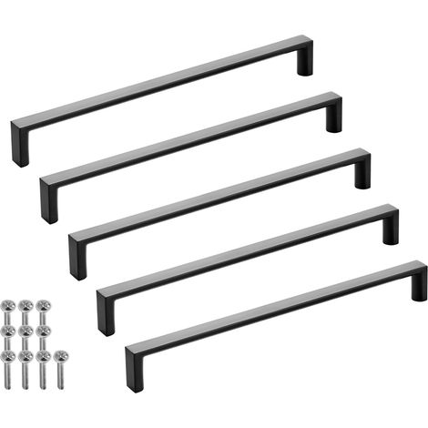 SOTECH Möbelgriff Bügelgriff Blackline XI schwarz matt Schubladengriff Schrankgriff inkl. Schrauben - Bohrlochabstand (BA) 224 mm, 5 Stück