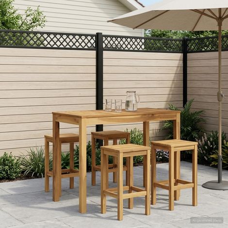 vidaXL Mesa de Bar para Jardín Blanqueado 108,5 x 55 x 105 cm (1/5)