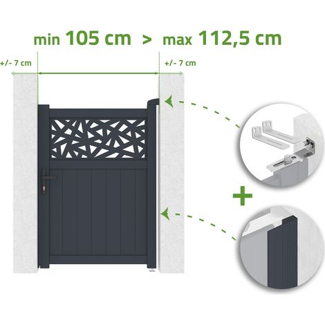 Portillon 1m ajustable en largeur DOLOMITE RUIVO H.140cm aluminium gris (1/4)