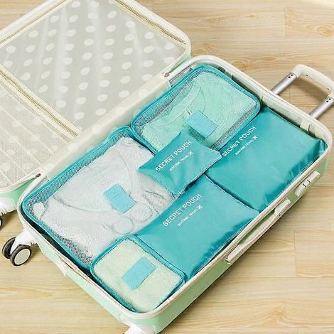 Sacs de rangement de voyage, cubes de rangement pour chaussures et vêtements - FQ bleu (1/5)